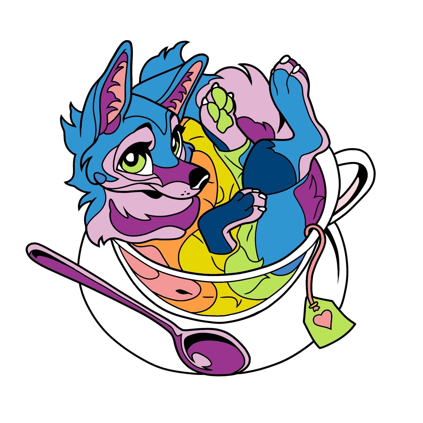 LGBTea Peri (Fursona Pins)